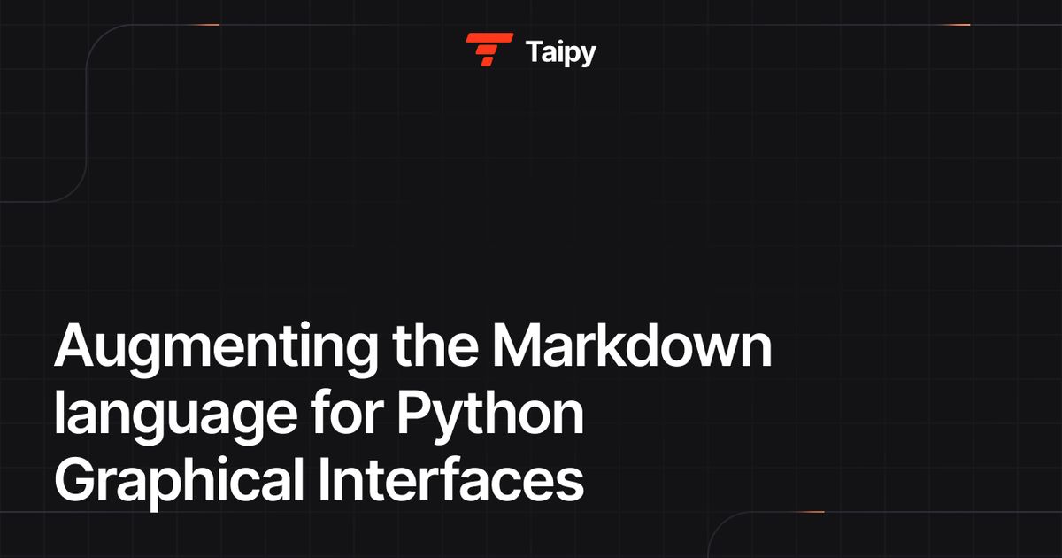 Augmenting the Markdown language for Python Graphical Interfaces