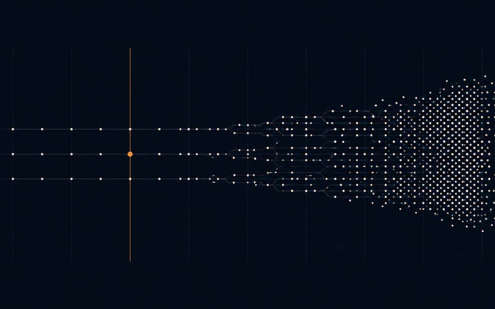 Escalation curve showing a reputation signal rising from background noise, with an amber marker at the early-detection inflection point.