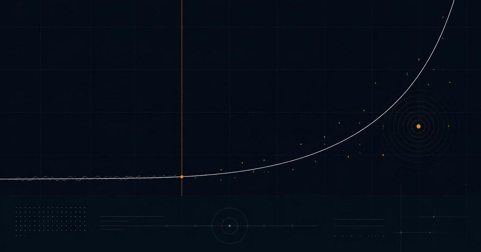 Escalation curve showing a reputation signal rising from background noise, with an amber marker at the early-detection inflection point.