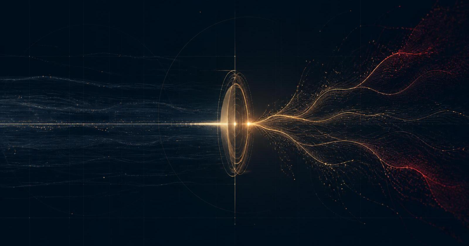 Abstract visualization of emerging signals connecting into an early crisis escalation pattern.