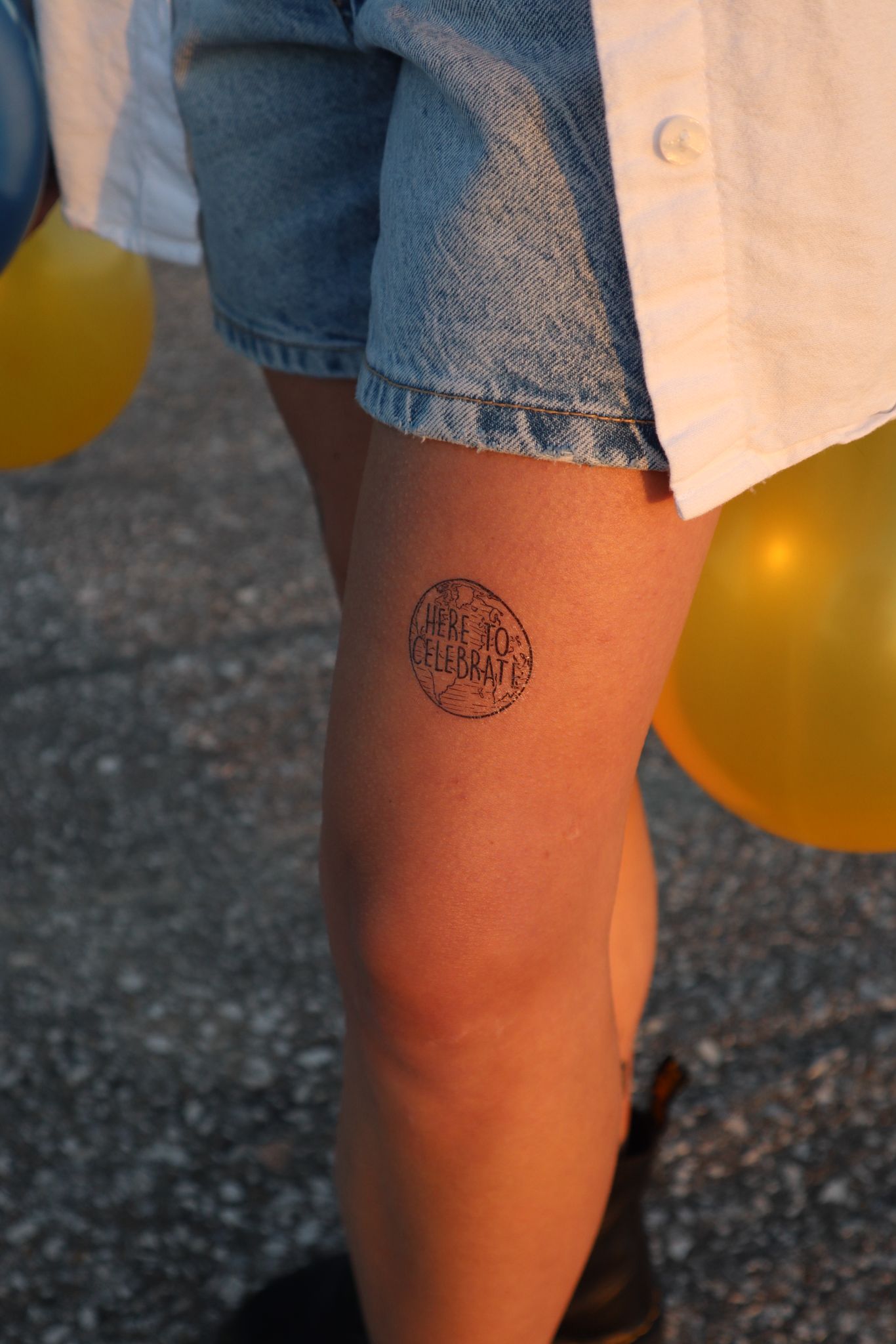 Inkfest temporary tattoo on leg