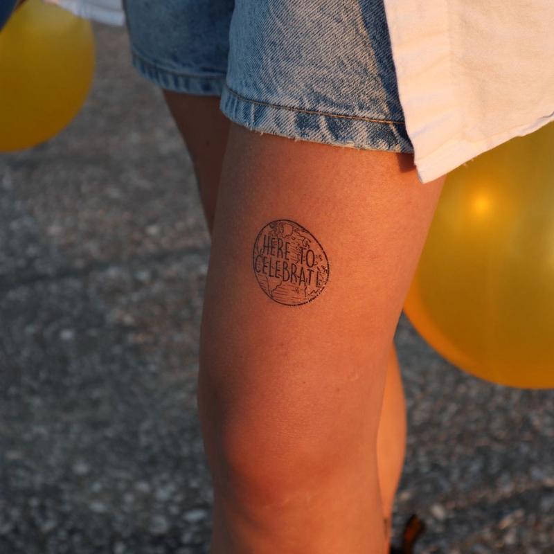 Inkfest temporary tattoo on leg
