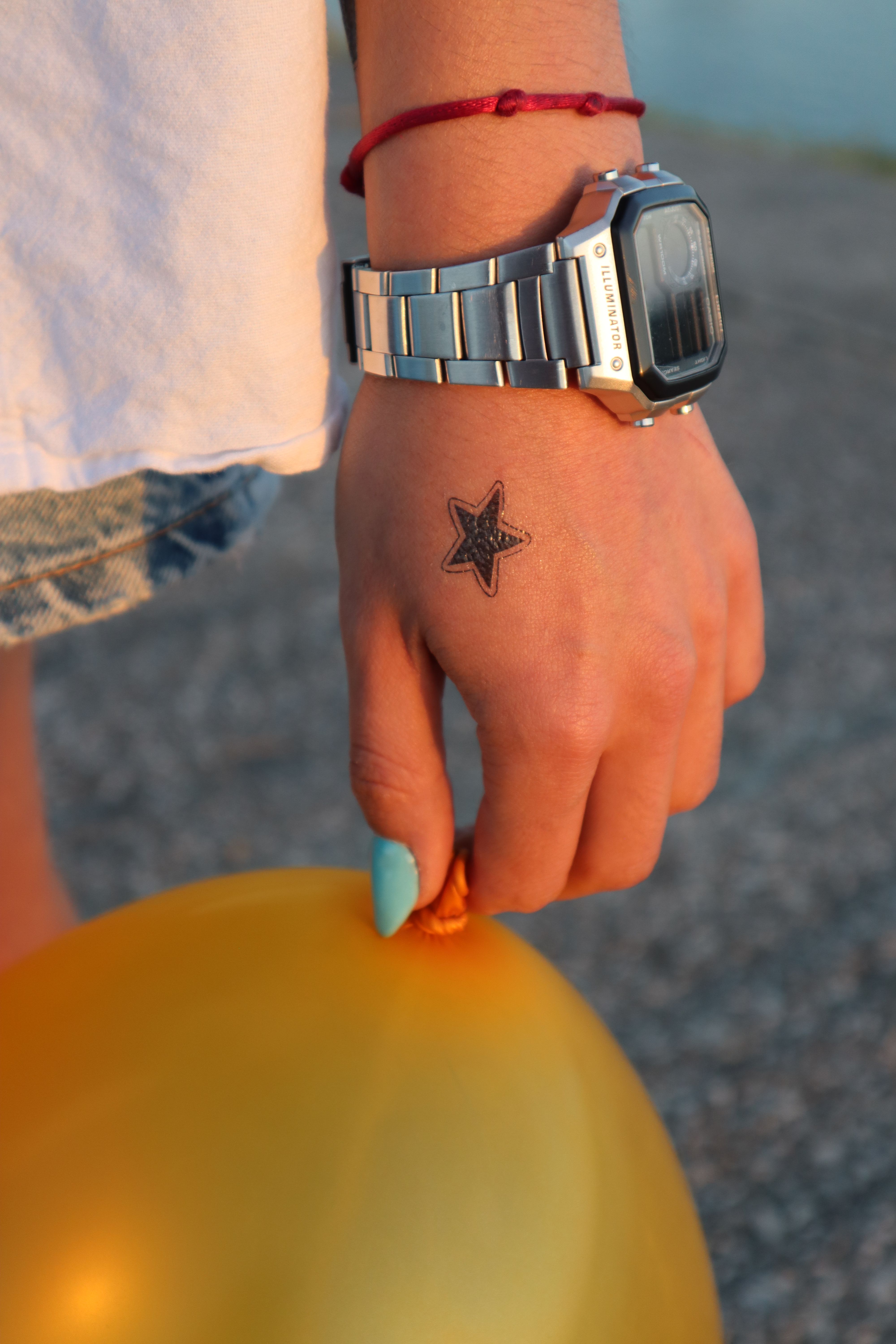 hand star temporary tattoo
