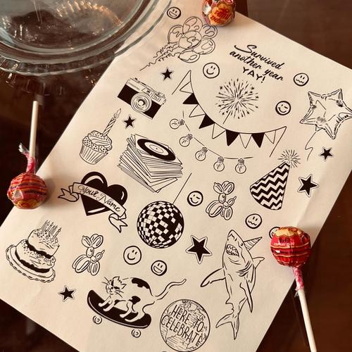 sample temporary tattoo sheet product