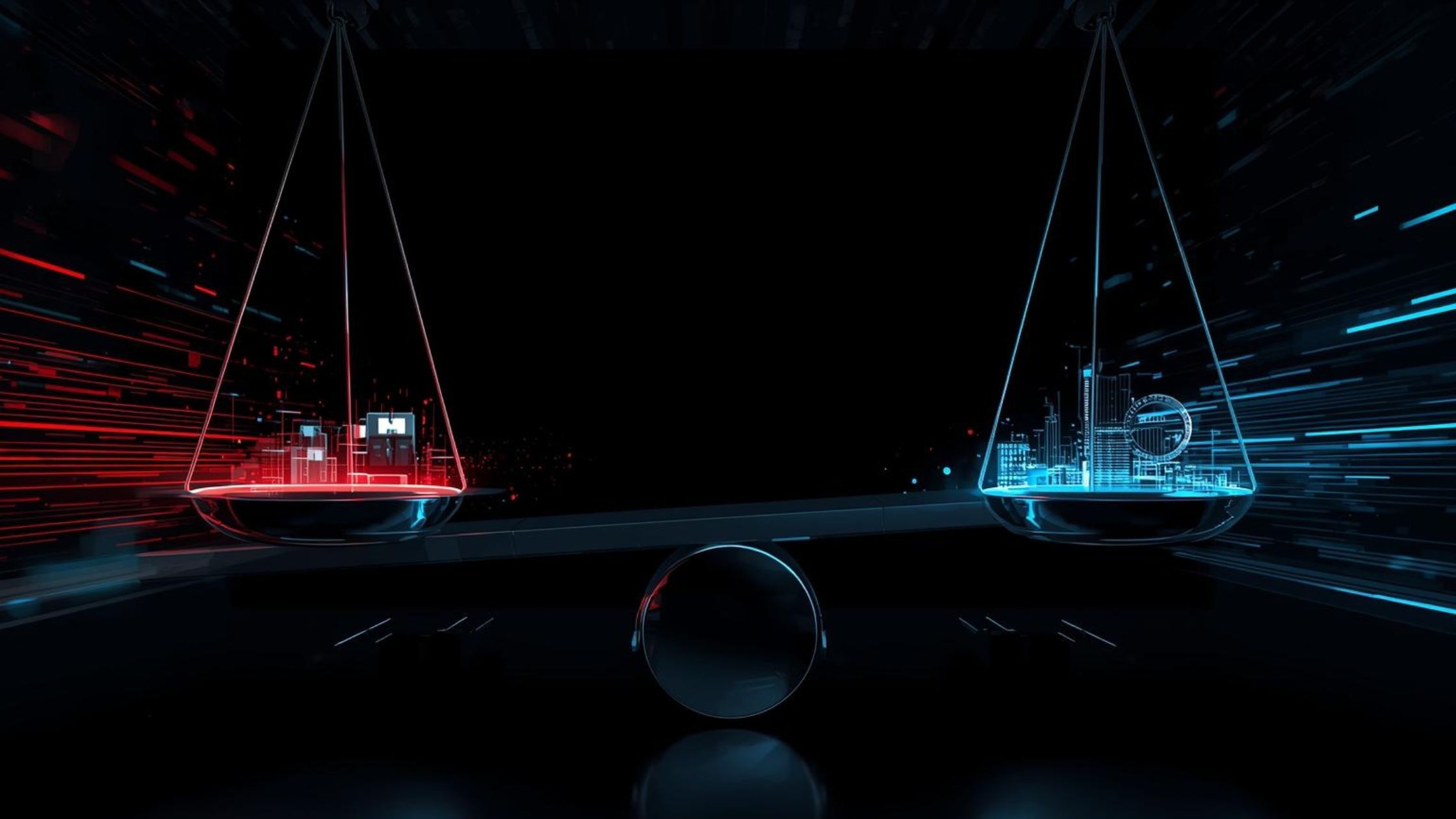 Dark cybersecurity illustration of a swinging pendulum representing the shift from detection to prevention in endpoint security