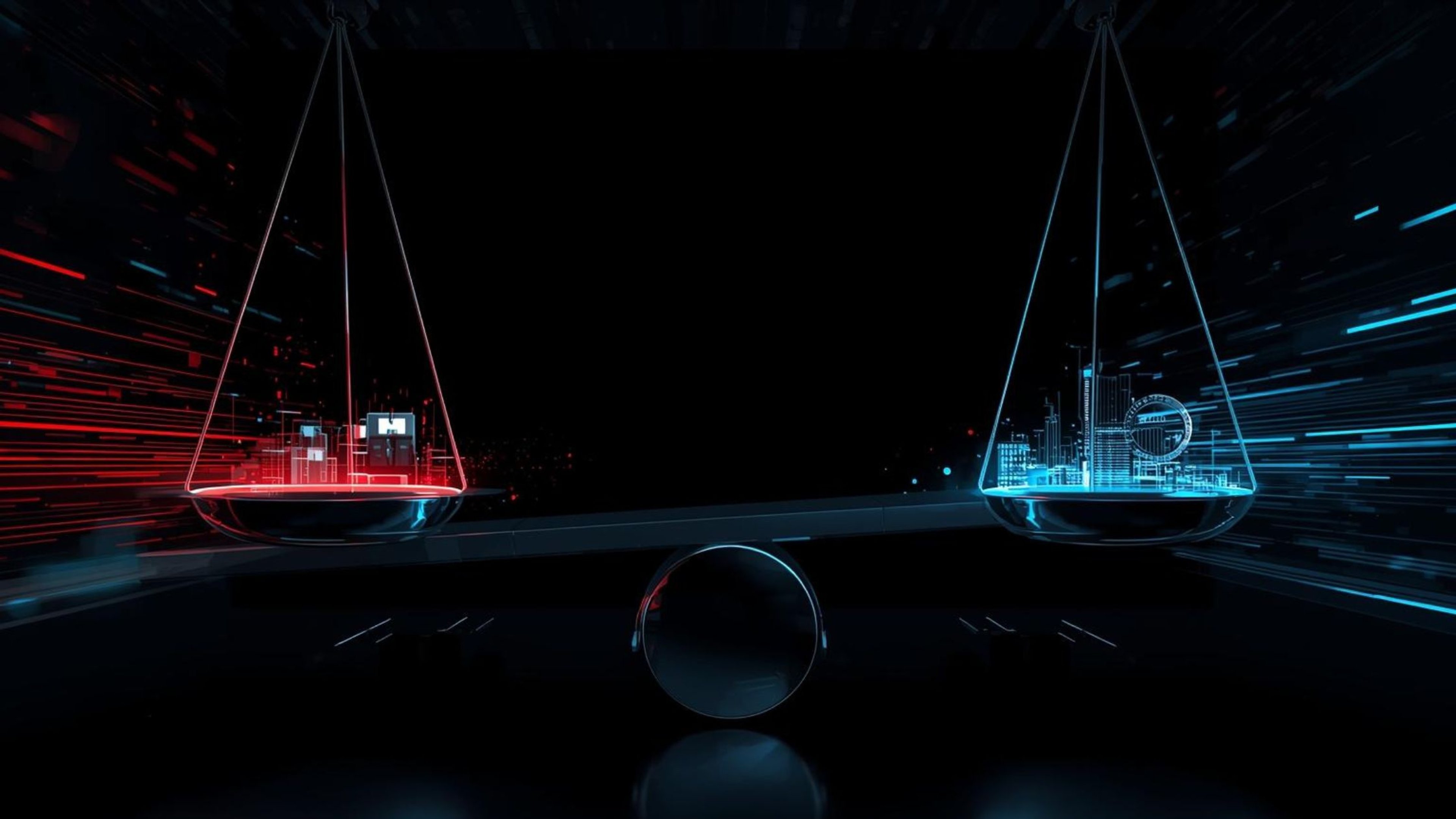 Dark cybersecurity illustration of a swinging pendulum representing the shift from detection to prevention in endpoint security