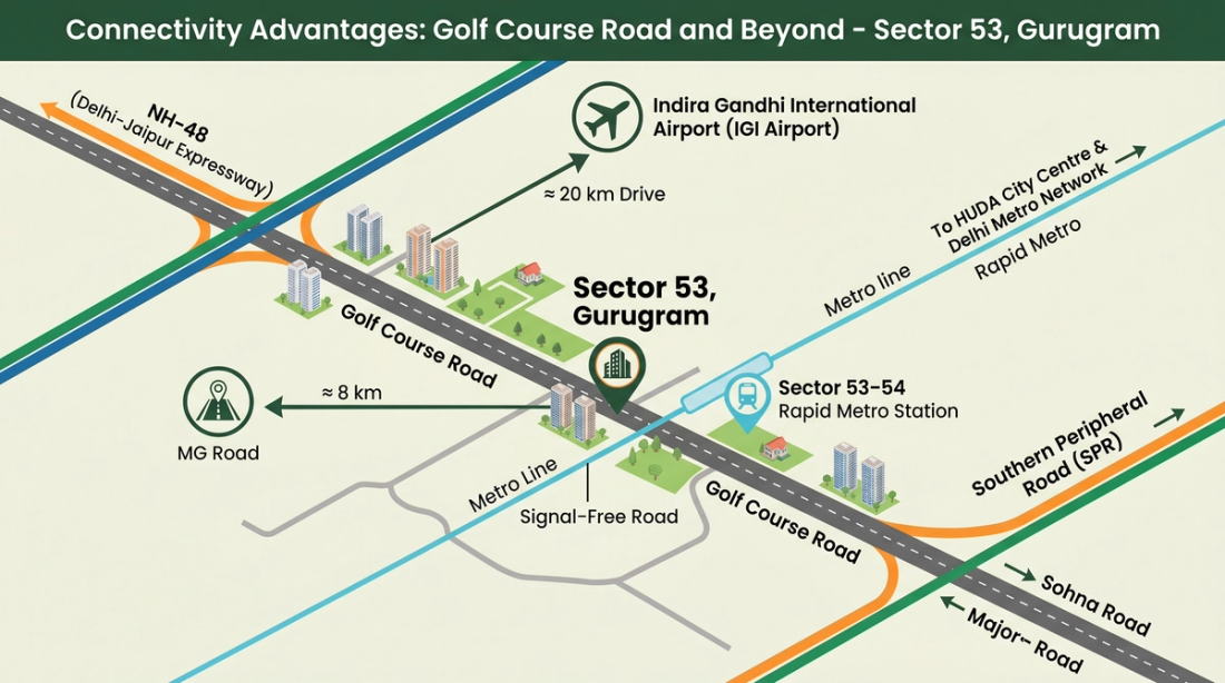 Connectivity Advantage-Sector 53 Gurugram (Gurgaon)