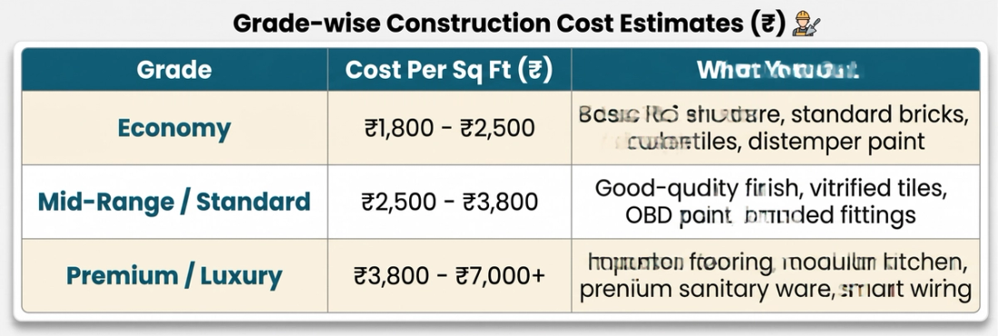 Grade wise Construction Cost Estimate