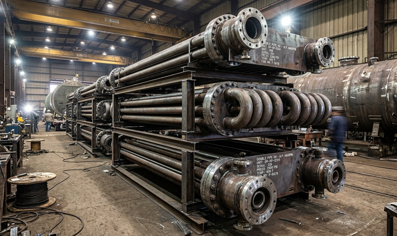 Double Pipe Heat Exchanger (Hairpin shape, high pressure)