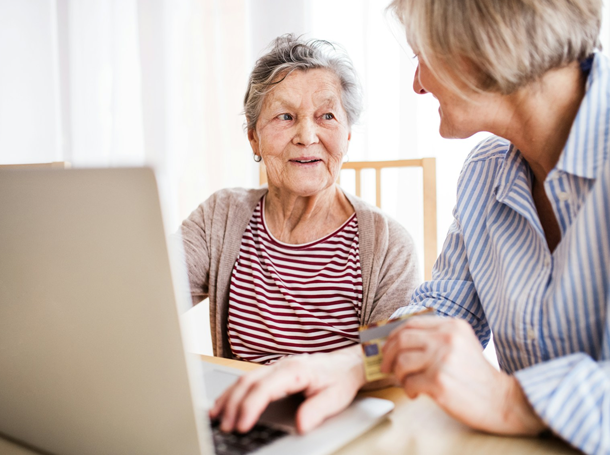elderly using computer