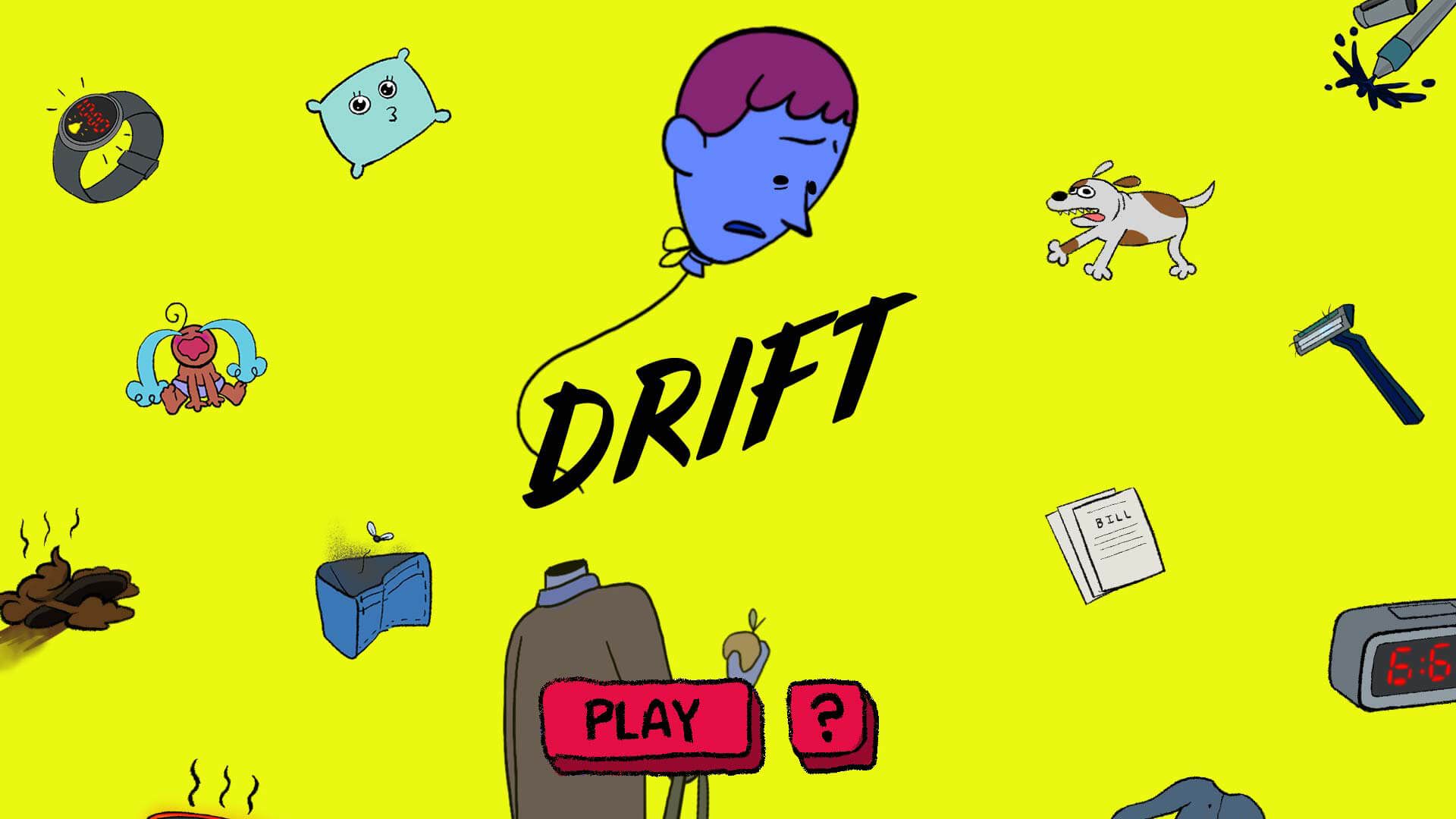 Menu Screen for the Drift Prototype game for the Wittle Webseries.