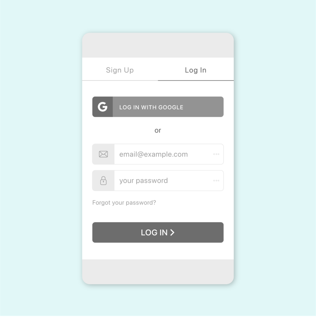 SDK login UI.