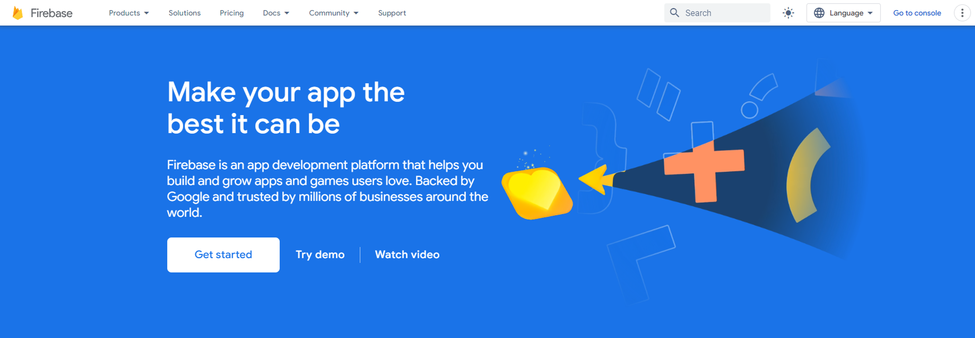 Google Firebase website