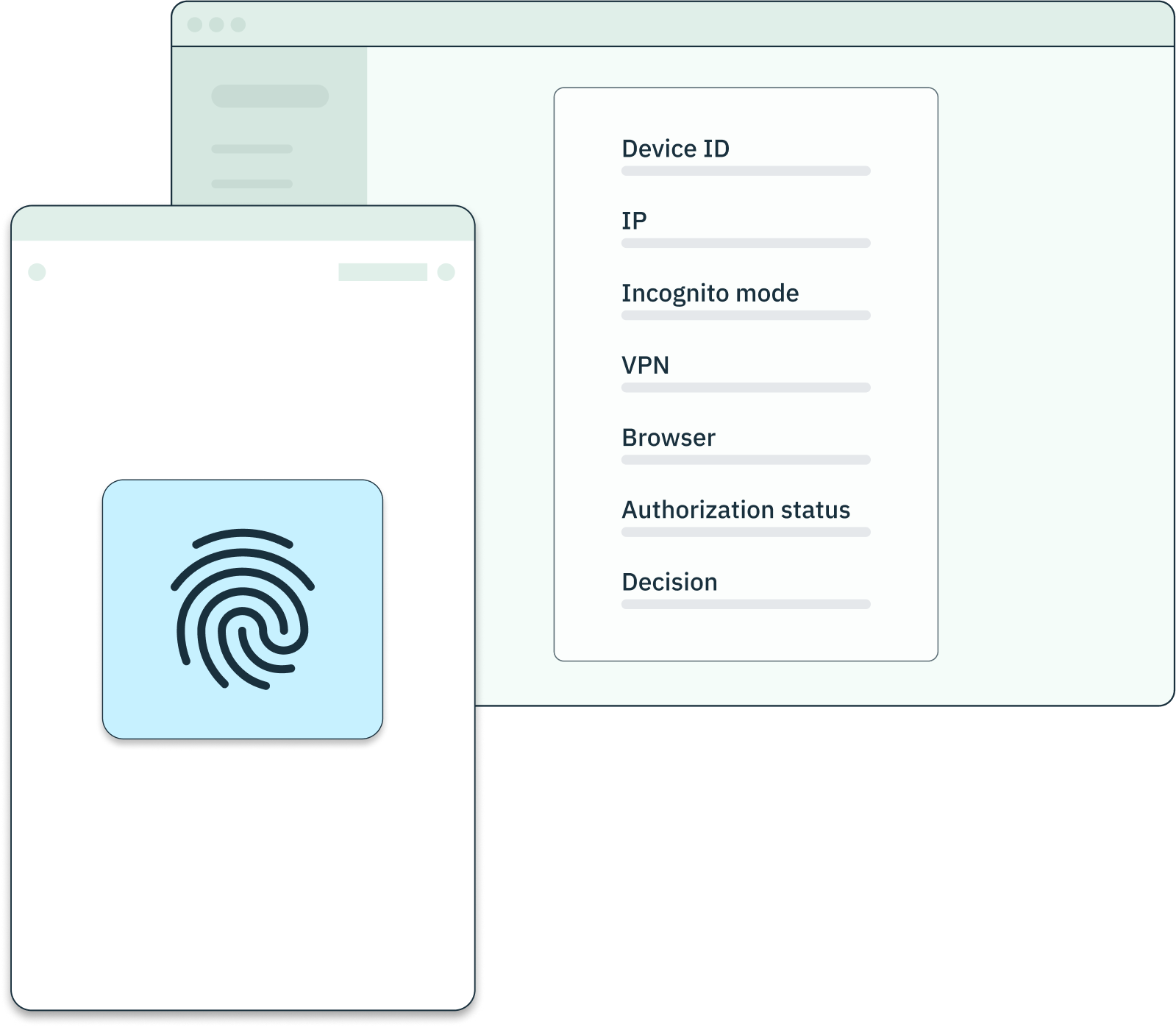 A screenshot of a device fingerprint, with its relevant fields