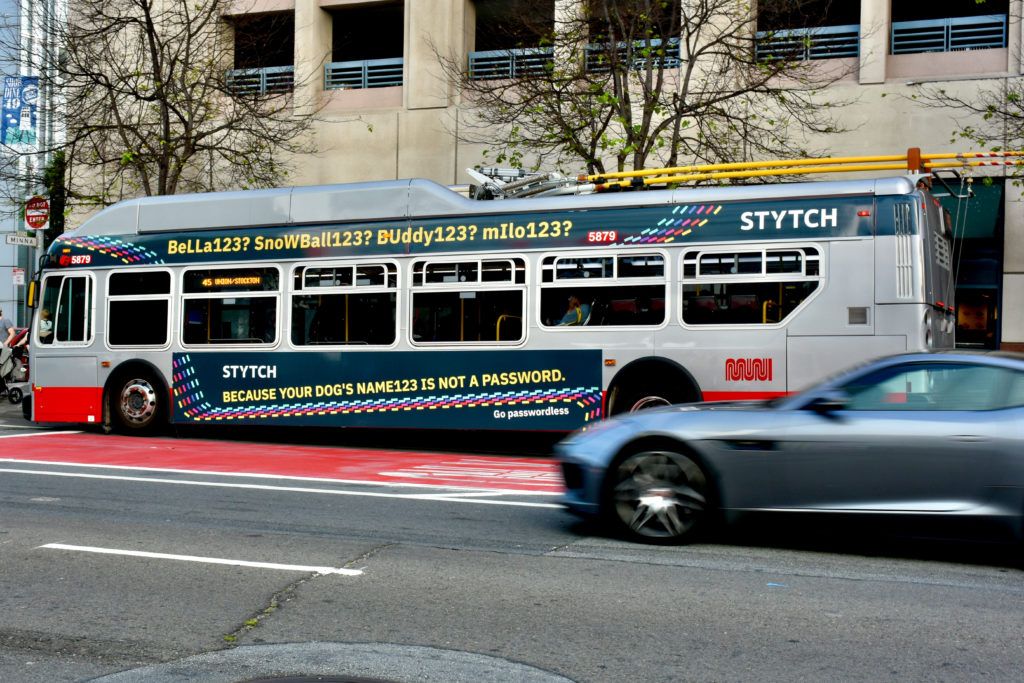 Bus ad of Stytch