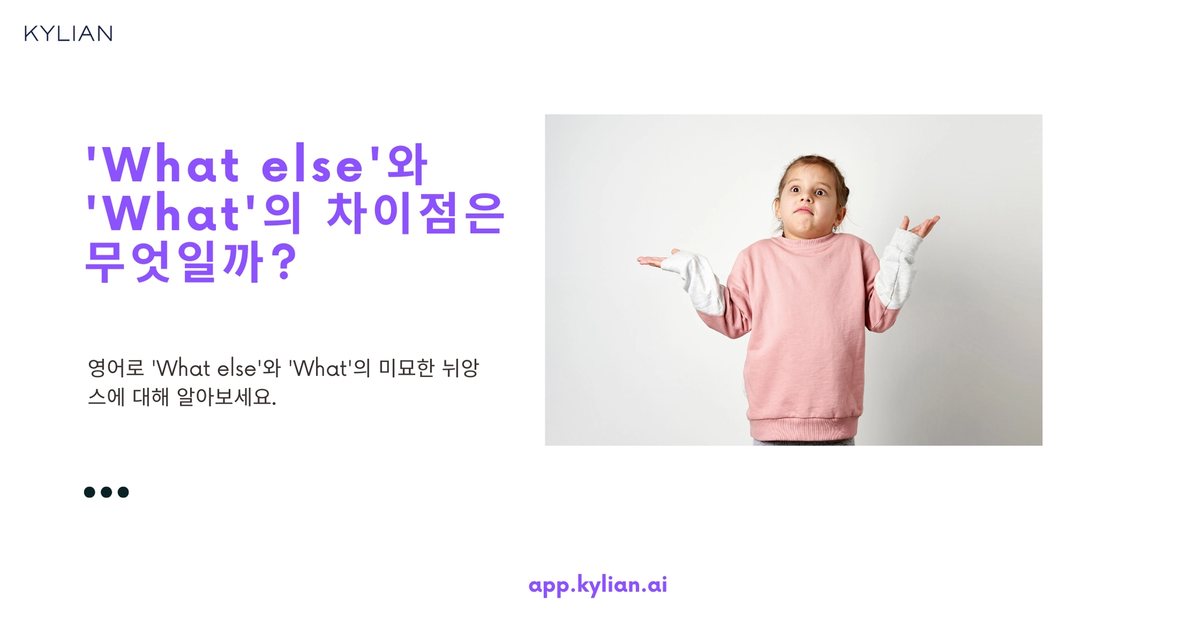 ‘what else’는 ‘what’과 같은 뜻인가요?