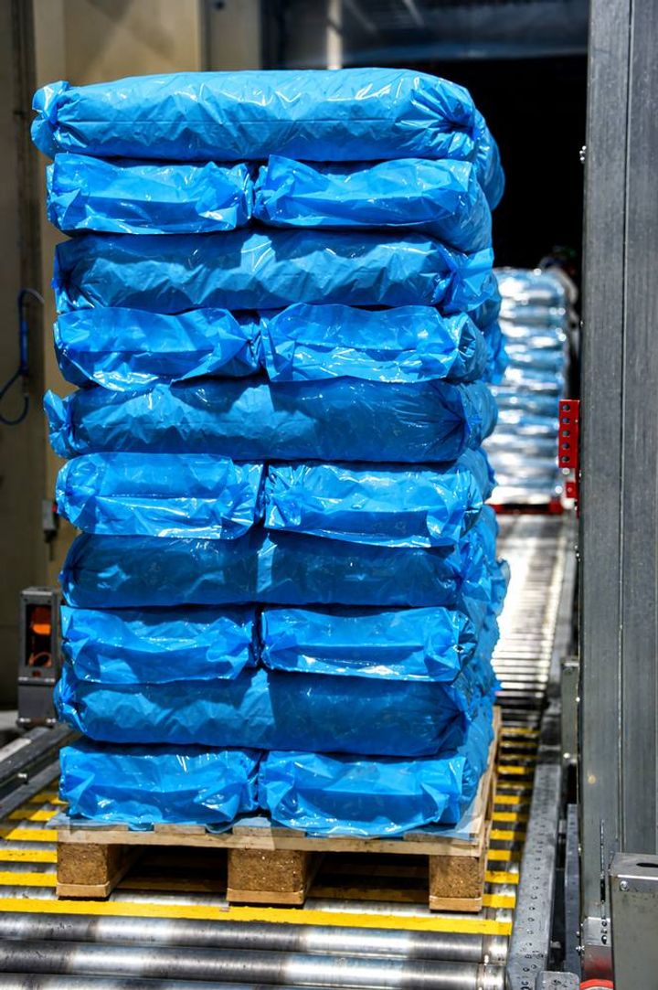 Folie voor zakken op pallet