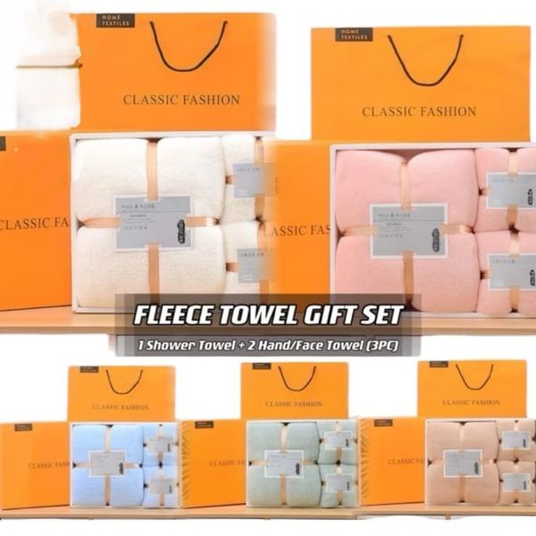 Fleece Bath Towel Gift Set