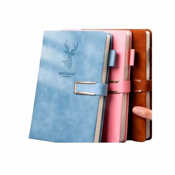 160/360Pages A5 Lock Notebook For Travel Writing Diary Planner Leather Journal Agenda Organizer
