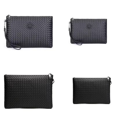 Luxury Leather Woven Clutch Bag