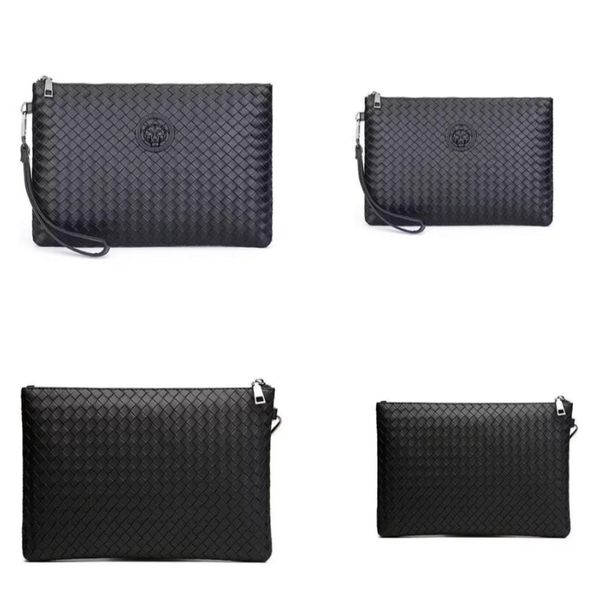 Luxury Leather Woven Clutch Bag