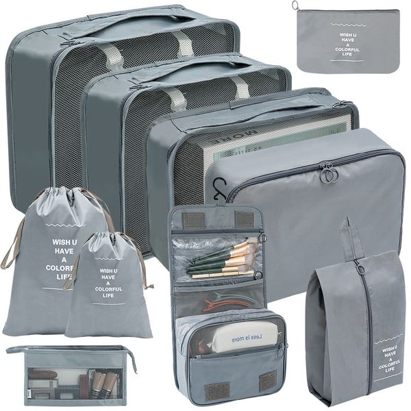7/10Pcs Waterproof Travel Luggage Sorting Organizer