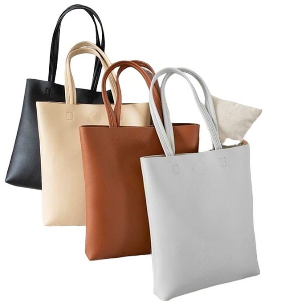 Plain Synthetic Leather Totebag
