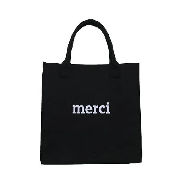 Felt Black Tote