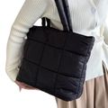 Down Cotton Padded Large Capacity Quilted Tote Bag thumbnail 5