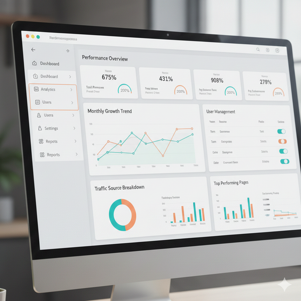 Modern admin dashboard interface for managing business operations
