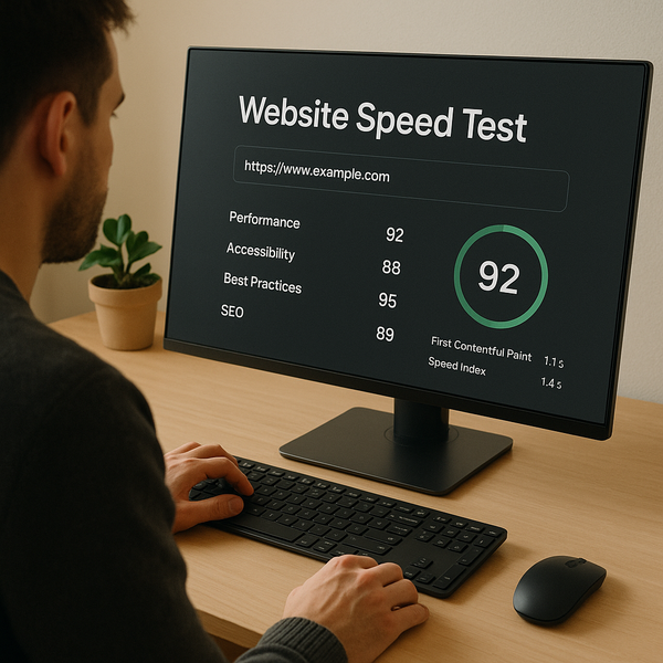 Developer running website speed tests