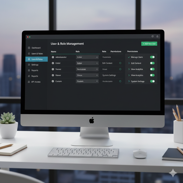 Admin dashboard with role controls.