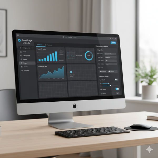 Custom dashboard/UI builder screen.