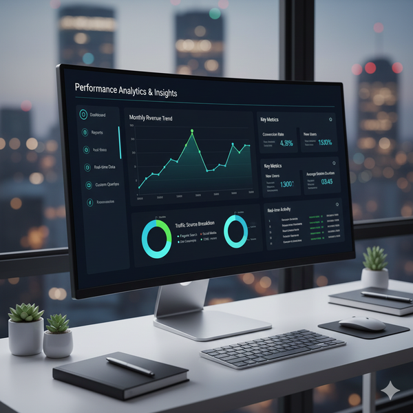 Dashboard with sidebar navigation, tables, and charts.