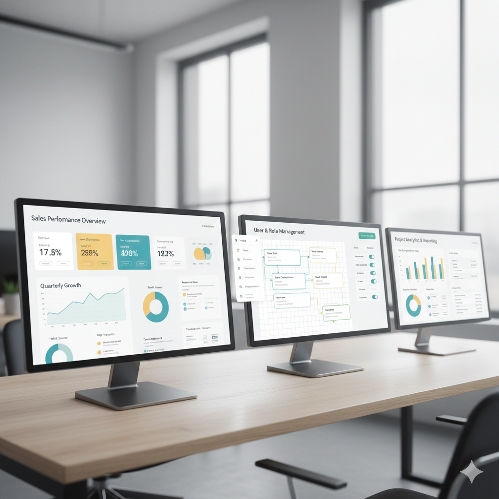 Business platform dashboard and internal system interface