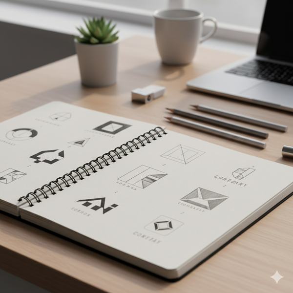 Brand moodboard or colour palette & logo concepts.