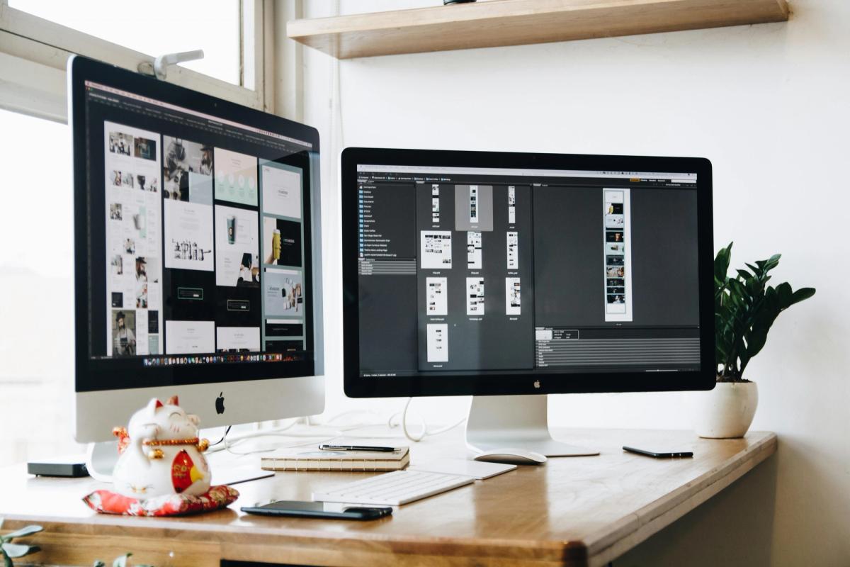 Modern business website design interface