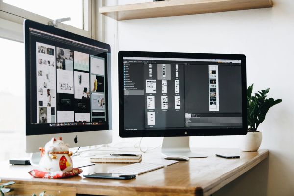 Modern business website design interface