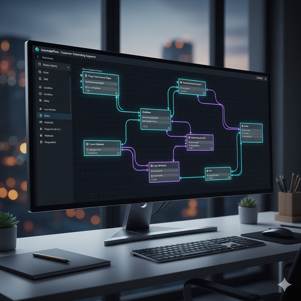 Automation flow diagram or workflow builder screen.