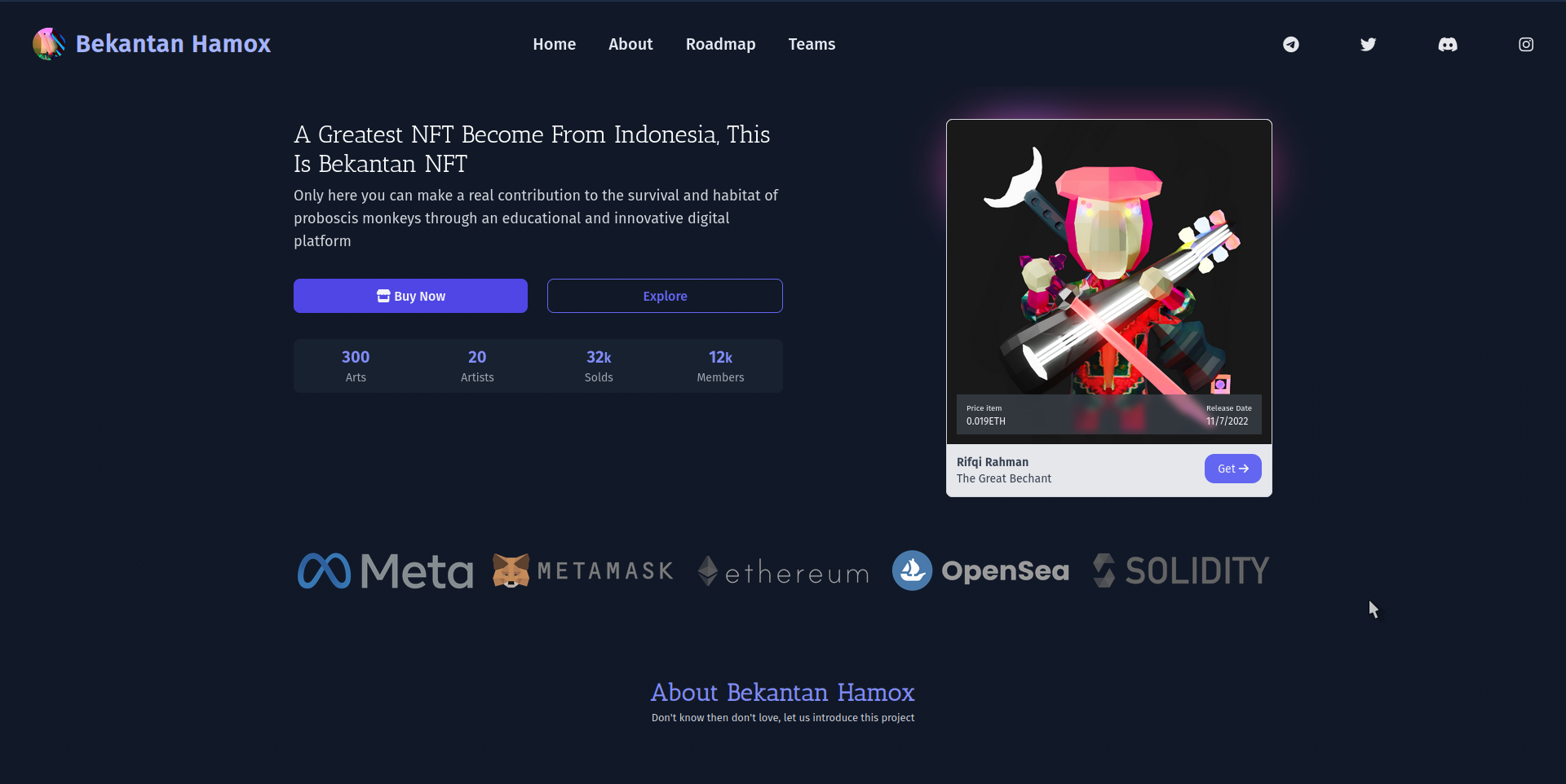 Menjaga Borneo di Metaverse: Kisah di Balik Landing Page Bekantan Hamox NFT