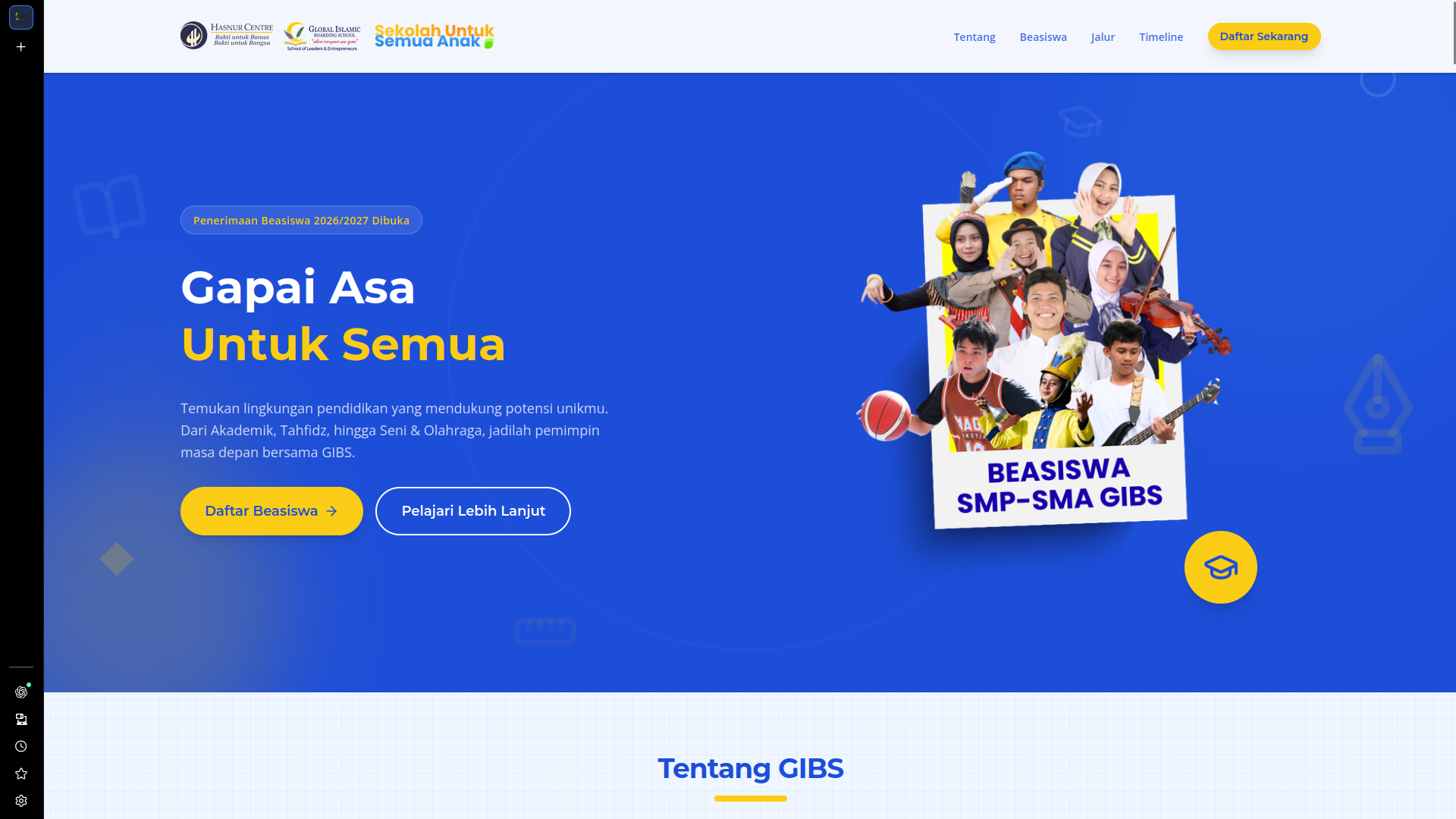 AI-Driven Product Development: Transformasi Visi Sekolah Menjadi Landing Page High-Conversion screenshot - Oka R. Abdillah Development