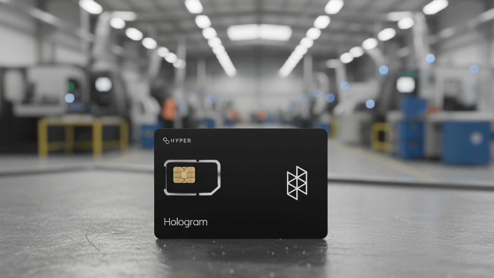A Hologram Hyper SIM card in an industrial setting