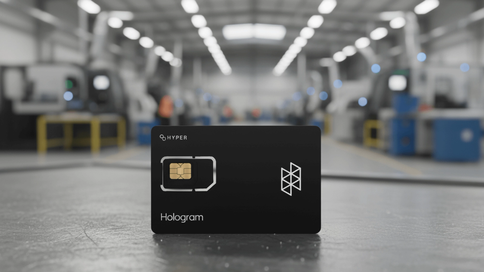 A Hologram Hyper SIM card in an industrial setting
