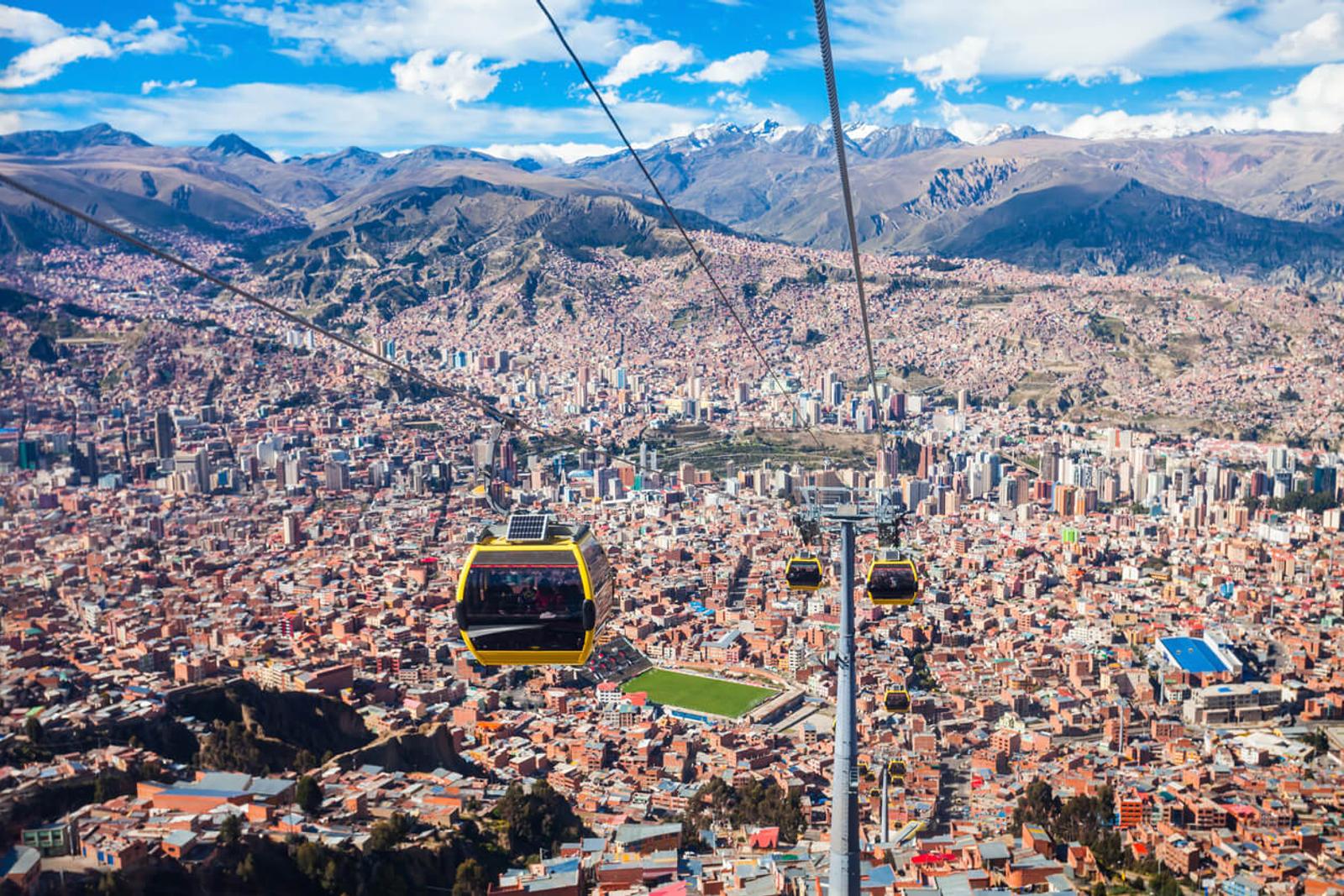 Teleférico en la ciudad de La Paz, Bolivia