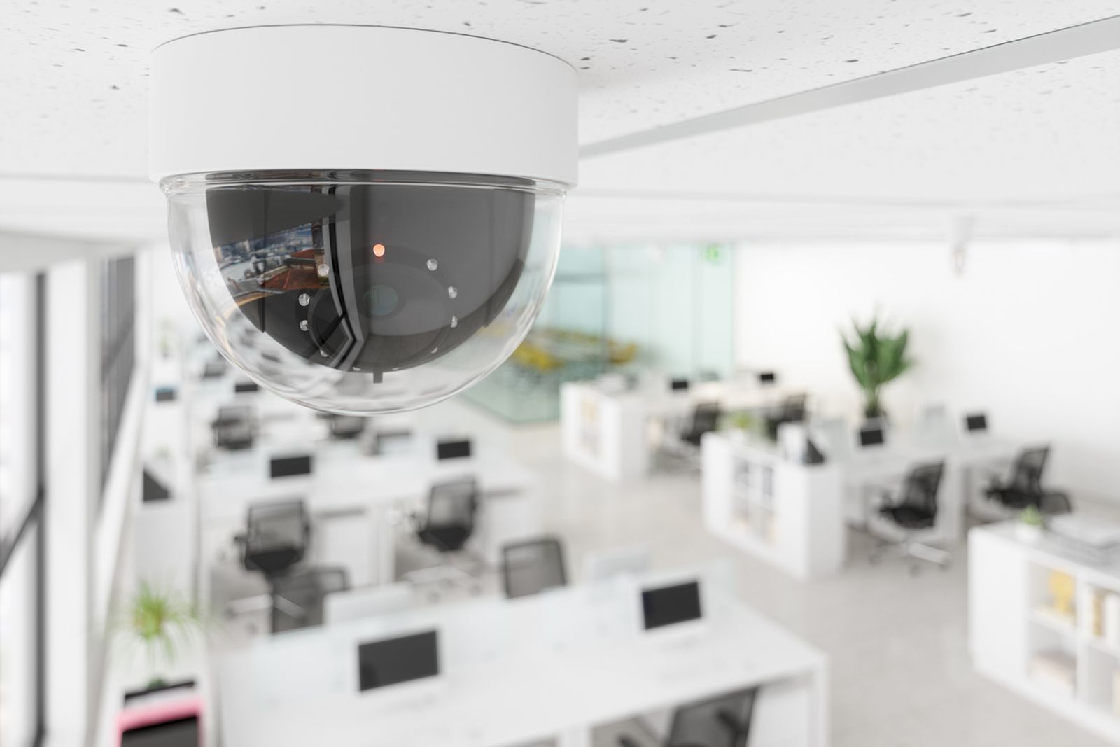 CCTV camera in open plan office