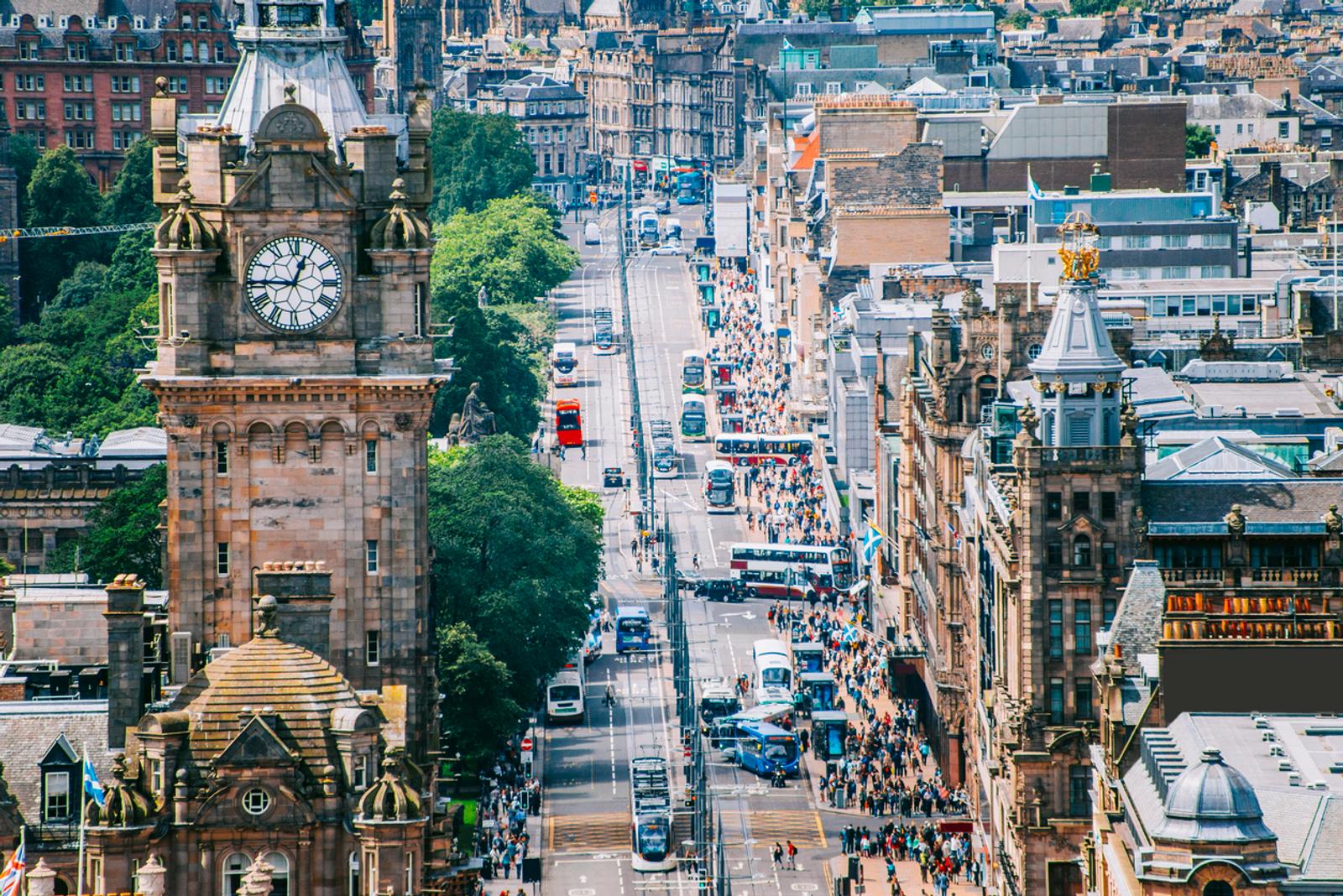 Princes Street traffic Edinburgh Scotland