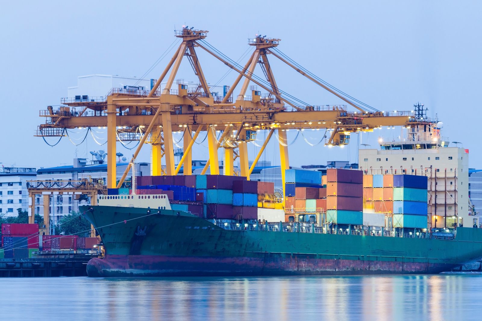 cargo ship at international dock