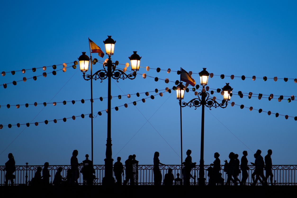 smart city lights with sensors pedestrian walkway