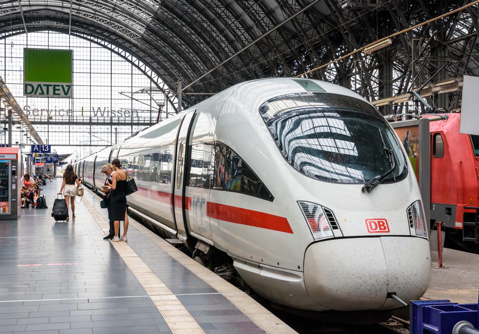 A Deutsche Bahn train in Frankfurt Central Station