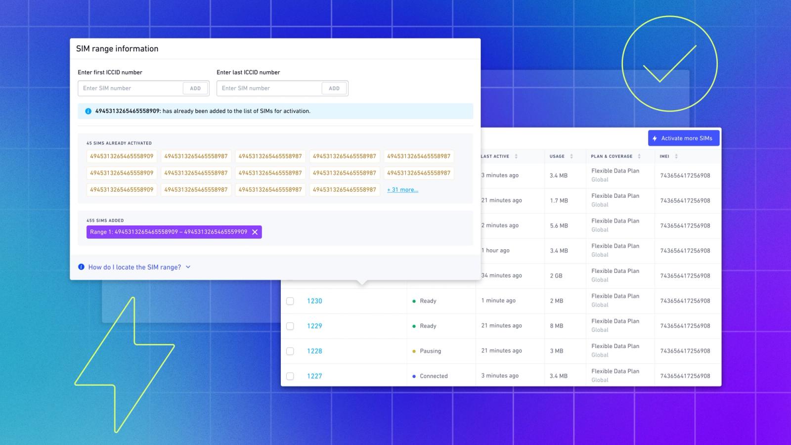 Bulk activate in the Hologram Dashboard